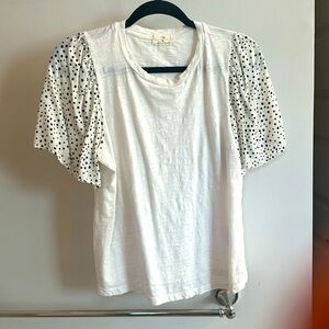 t.la brand (Anthropology)flutter sleeve tee-washed/worn 3x-excellent condition